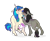 Size: 1083x887 | Tagged: safe, artist:echabi, artist:joburii, imported from derpibooru, dj pon-3, octavia melody, vinyl scratch, hybrid, mule, pony, unicorn, bouquet, female, flower, kissing, leonine tail, lesbian, scratchtavia, shipping, simple background, species swap, transparent background