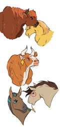 Size: 781x1628 | Tagged: safe, artist:smexyhajisan, imported from derpibooru, braeburn, little strongheart, oc, buffalo, bull, hybrid, mule, pony, braeheart, female, male, shipping, straight