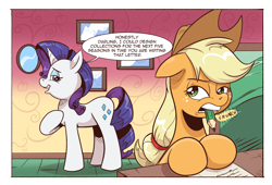 Size: 1478x1006 | Tagged: safe, artist:saturdaymorningproj, imported from derpibooru, applejack, rarity, earth pony, pony, unicorn, cowboy hat, digital art, duo, female, hat, mare, mouth hold, pencil, smiling, speech bubble, stetson