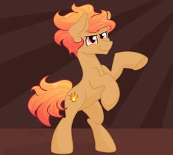 Size: 1280x1149 | Tagged: safe, artist:cadetredshirt, imported from derpibooru, oc, oc only, earth pony, pony, determined, determined look, male, rearing, smiling, solo, stallion, two toned mane, two toned tail