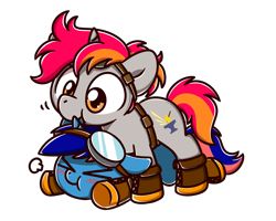 Size: 2560x2048 | Tagged: source needed, useless source url, safe, artist:sugar morning, imported from derpibooru, oc, oc only, oc:ironfire, oc:ryo, pony, unicorn, adorable distress, adorable face, belt, biting, blushing, boots, chibi, clothes, commission, cute, cutie mark, duo, ear bite, female, floppy ears, glasses, goggles, high res, horn, iryo, male, mare, nibbling, oc x oc, ocbetes, on top, ship, shipping, shoes, simple background, stallion, standing, straight, transparent background, unicorn oc