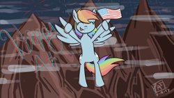 Size: 1280x720 | Tagged: safe, artist:brightsparkdev, imported from derpibooru, rainbow dash, pegasus, pony, 4th of july, american flag, american independence day, cute, dashabetes, female, flying, holiday, mare, smiling, solo, spread wings, wings