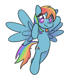 Size: 1080x1080 | Tagged: safe, artist:brightsparkdev, imported from derpibooru, rainbow dash, pegasus, pony, cute, dashabetes, female, mare, simple background, smiling, solo, spread wings, transparent background, wings