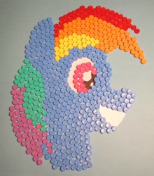 Size: 1024x1166 | Tagged: safe, artist:malte279, imported from derpibooru, rainbow dash, pony, craft, diabetes, mosaic, plastic, wip