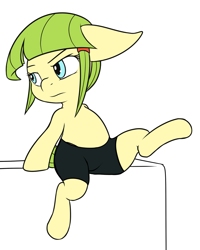 Size: 1225x1528 | Tagged: safe, artist:vulapa, imported from derpibooru, oc, oc only, oc:pinch hitter, pony, clothes, compression shorts, female, filly, solo