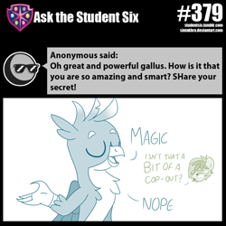 Size: 800x800 | Tagged: safe, artist:sintakhra, imported from derpibooru, gallus, sandbar, griffon, pony, tumblr:studentsix, great and powerful, sandbar is not amused, unamused