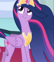 Size: 818x938 | Tagged: safe, imported from derpibooru, screencap, twilight sparkle, alicorn, pony, the last problem, cropped, crown, cute, ethereal mane, female, jewelry, princess twilight 2.0, regalia, smiling, solo, twiabetes, twilight sparkle (alicorn)