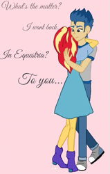 Size: 371x583 | Tagged: safe, artist:anastas2626, imported from derpibooru, flash sentry, sunset shimmer, equestria girls, female, flashimmer, hug, male, shipping, straight