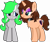 Size: 3611x3000 | Tagged: safe, artist:applec1234, artist:cyberapple456, derpibooru exclusive, imported from derpibooru, oc, oc only, oc:chloe adore, oc:feather touch, pegasus, unicorn, 2020 community collab, derpibooru community collaboration, chest fluff, choker, eyeshadow, female, looking at each other, makeup, purple eyeshadow, show accurate, simple background, transparent background, vector