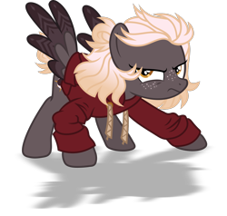 Size: 1017x970 | Tagged: safe, artist:lincolnbrewsterfan, artist:suramii, derpibooru exclusive, imported from derpibooru, oc, oc only, oc:night vision, pegasus, pony, .svg available, archive, design, diamond, simple background, solo, special wings, svg, transparent background, vector, vector trace, warning, wing sleeves