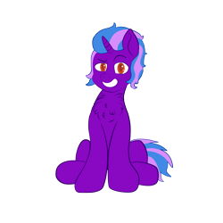 Size: 1600x1600 | Tagged: safe, artist:aluvarka, imported from derpibooru, oc, oc only, oc:aluvarius, pony, unicorn, 2020 community collab, derpibooru community collaboration, chest fluff, male, ponysona, simple background, sitting, smug, solo, stallion, transparent background