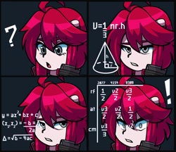 Size: 1024x883 | Tagged: safe, artist:ciderpunk, imported from derpibooru, oc, oc:ciderpunk, confused, math lady meme, meme, surprised, thinking