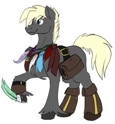 Size: 3065x3300 | Tagged: safe, artist:xeirla, imported from derpibooru, oc, oc only, oc:floof, oc:volt, pony, derpibooru community collaboration, feather, saddle bag, simple background, solo, transparent background