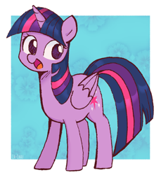 Size: 1098x1200 | Tagged: safe, artist:ch-chau, imported from derpibooru, twilight sparkle, alicorn, pony, abstract background, cute, female, mare, no pupils, open mouth, solo, twiabetes, twilight sparkle (alicorn)