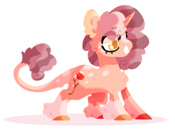 Size: 1280x947 | Tagged: safe, artist:torusthescribe, imported from derpibooru, oc, oc only, oc:rosie gold, pony, unicorn, female, mare, offspring, parent:pinkie pie, parent:pokey pierce, parents:pokeypie, redesign, simple background, solo, transparent background