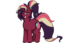 Size: 2000x1200 | Tagged: safe, artist:poneboning, imported from derpibooru, oc, oc only, oc:lovetap, pony, unicorn, 2020 community collab, derpibooru community collaboration, female, mare, one eye closed, simple background, solo, transparent background, wink