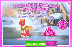 Size: 1555x1031 | Tagged: safe, imported from derpibooru, big macintosh, earth pony, pony, the last problem, advertisement, costs real money, crack is cheaper, gameloft, gem, official, older, older big macintosh