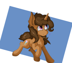 Size: 2476x2192 | Tagged: safe, artist:groomlake, imported from derpibooru, oc, oc only, oc:buttercup shake, pony, unicorn, colored, female, mare, simple background, smiling, solo