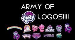 Size: 2034x1080 | Tagged: safe, artist:electrahybrida, imported from derpibooru, equestria girls, equestria girls (movie), equestria girls series, friendship games, legend of everfree, my little pony: pony life, my little pony: the movie, rainbow rocks, army of logos, army of mlp logos, equestria girls logo, g1, g2, g3, g3.5, g4.5, history, my little pony logo, pony history, taylorenterprises