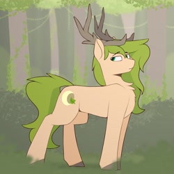 Size: 4093x4093 | Tagged: safe, artist:renderpoint, imported from derpibooru, oc, oc only, deer, deer pony, original species, pony, absurd resolution, antlers, long mane, male, solo, stallion