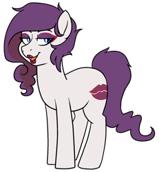 Size: 1386x1500 | Tagged: safe, artist:/d/non, imported from derpibooru, oc, oc only, oc:diva, earth pony, pony, 2020 community collab, derpibooru community collaboration, female, lidded eyes, lipstick, mare, simple background, solo, transparent background