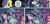 Size: 1171x552 | Tagged: safe, artist:andypriceart, idw, imported from derpibooru, fluttershy, pinkie pie, twilight sparkle, twilight sparkle (alicorn), alicorn, earth pony, pegasus, pony, reflections, spoiler:comic, spoiler:comic18, comic, cropped, female, horn, horn flick, mare, official comic, pinkie pie is not amused, speech bubble, unamused