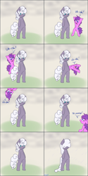 Size: 1811x3621 | Tagged: safe, artist:skoon, imported from derpibooru, oc, oc only, oc:alabaster, oc:stir crazy, earth pony, unicorn, comic, humor, rain, uh oh