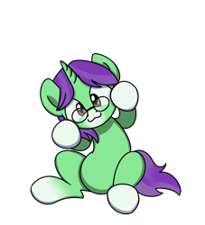 Size: 2000x2200 | Tagged: safe, artist:sugar morning, imported from derpibooru, oc, oc only, oc:crescent star, crystal pony, pony, unicorn, :3, cat face, cat pose, crystal unicorn, glasses, happy, simple background, sitting, solo, transparent background