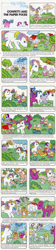 Size: 496x2200 | Tagged: safe, imported from derpibooru, confetti (g1), parasol (g1), pinwheel, sparkler (g1), goblin, pixie, comic:my little pony (g1), bow, clothes, confetti and the paper pixies, dress, flower, g1, hat, house, official, paper pixie, paper pixies, paper place, pixie princess, rain, rain goblin, suit, tail bow, tissue (g1), umbrella, wagon, wet paper, windy