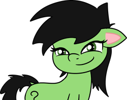 Size: 3235x2545 | Tagged: safe, alternate version, artist:poniidesu, imported from derpibooru, oc, oc only, oc:filly anon, earth pony, pony, my little pony: pony life, adoranon, cute, female, filly, foal, g4.5, looking at you, simple background, smiling, smiling at you, smug, solo, transparent background