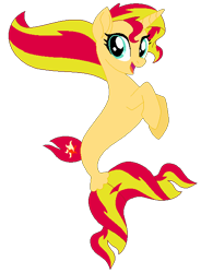 Size: 468x637 | Tagged: safe, artist:selenaede, artist:user15432, imported from derpibooru, sunset shimmer, sea pony, seapony (g4), unicorn, my little pony: the movie, spoiler:my little pony the movie, base used, cute, female, fins, not fiery shimmer, seaponified, seapony sunset, shimmerbetes, simple background, solo, species swap, transparent background