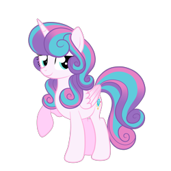 Size: 5000x5000 | Tagged: safe, artist:squipycheetah, imported from derpibooru, princess flurry heart, alicorn, pony, colored wings, cute, female, flurrybetes, happy, looking back, mare, older, older flurry heart, raised hoof, simple background, smiling, solo, transparent background, vector, wings