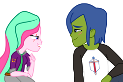 Size: 1280x856 | Tagged: safe, artist:lhenao, imported from derpibooru, oc, oc:majestia, oc:rally flag, human, equestria girls, parent:good king sombra, parent:princess celestia, scar