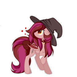 Size: 2000x2000 | Tagged: safe, artist:takan0, imported from derpibooru, oc, oc only, oc:velvet silverwing, bat pony, pony, bow, female, hat, mare, simple background, solo, tail bow, transparent background, witch hat