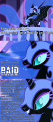 Size: 800x1832 | Tagged: safe, edit, edited screencap, editor:moonatik, imported from derpibooru, screencap, nightmare moon, pony, friendship is magic, armor, female, helmet, meme, moral event horizon, paid promotion, pure unfiltered evil, raid shadow legends, solo, subtitles