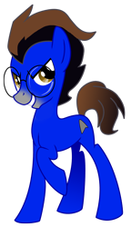 Size: 1739x3011 | Tagged: safe, artist:lostinthetrees, imported from derpibooru, oc, oc only, oc:ennex, earth pony, pony, glasses, looking at you, male, raised hoof, simple background, smiling, solo, stallion, transparent background, vector