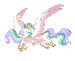 Size: 3300x2700 | Tagged: safe, artist:t3ssrina, imported from derpibooru, princess celestia, alicorn, pony, clothes, crown, ear fluff, female, high res, hoof shoes, horn, horn jewelry, horn ring, jewelry, leg fluff, mare, profile, prone, regal, regalia, simple background, solo, spread wings, sun, transparent background, two toned wings, wings