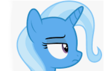 Size: 214x145 | Tagged: safe, artist:dashiesparkle, artist:dashiesparkle edit, edit, editor:silverstreamfan999, imported from derpibooru, trixie, pony, unicorn, cropped, emoji, emotes, frown, head only, not happy, profile, raised eyebrow