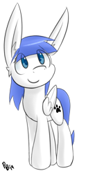 Size: 714x1442 | Tagged: safe, artist:ponballoon, imported from derpibooru, oc, oc only, oc:snow pup, pony, eye clipping through hair, grin, simple background, smiling, solo, standing, transparent background