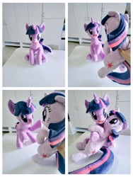 Size: 768x1024 | Tagged: safe, artist:nekokevin, imported from derpibooru, twilight sparkle, alicorn, human, pony, unicorn, duo, female, hand, hug, irl, irl human, looking at you, loss (meme), mare, offscreen character, open mouth, photo, plushie, raised hoof, self ponidox, sitting, smiling, twilight sparkle (alicorn), underhoof, unicorn twilight