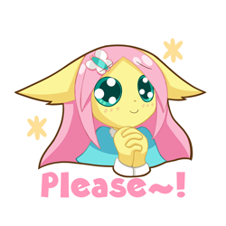 Size: 1000x1000 | Tagged: safe, artist:howxu, imported from derpibooru, fluttershy, anthro, cute, emoji, reaction image, shyabetes, simple background, solo, transparent background