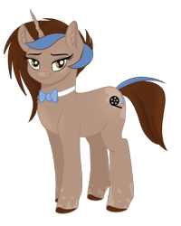 Size: 1200x1500 | Tagged: safe, artist:nyota71, imported from derpibooru, oc, oc only, oc:shadow feather, pony, unicorn, 2020 community collab, derpibooru community collaboration, body markings, bowtie, colored hooves, ear piercing, earring, female, freckles, jewelry, looking at you, mare, piercing, simple background, solo, spots, transparent background