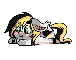 Size: 398x314 | Tagged: safe, artist:cottonsweets, imported from derpibooru, part of a set, oc, oc only, bat pony, pony, :t, bean ych, blushing, chibi, cute, eye clipping through hair, lying down, simple background, solo, transparent background, ych result