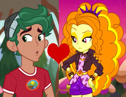 Size: 1139x881 | Tagged: safe, edit, edited screencap, imported from derpibooru, screencap, adagio dazzle, timber spruce, equestria girls, equestria girls series, legend of everfree, sunset's backstage pass!, spoiler:eqg series (season 2), bracelet, clothes, female, headband, jacket, jewelry, leather jacket, male, shipping, shipping domino, shorts, spiked headband, spiked wristband, straight, timberdazzle, wristband