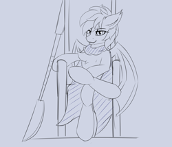 Size: 3500x3000 | Tagged: safe, artist:snowstormbat, imported from derpibooru, oc, oc only, oc:midnight snowstorm, bat pony, semi-anthro, fallout equestria, fallout equestria: moonlight, looking at you, male, sitting, sketch, solo