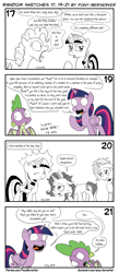 Size: 1320x3035 | Tagged: safe, artist:pony-berserker, imported from derpibooru, spike, starlight glimmer, trixie, twilight sparkle, alicorn, dragon, pony, unicorn, black and white, comic, female, grayscale, halftone, hangover, happy new year, happy new year 2020, holiday, i can't believe it's not idw, implied hangover, male, mare, monochrome, new year, new year's resolution, pony-berserker's twitter sketches, rick and morty, rick sanchez, signature, simple background, sketch, speech bubble, stippling, tired, twilight sparkle (alicorn), twirick, white background, winged spike, wings