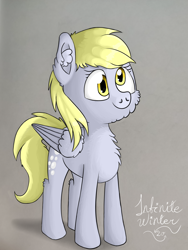 Size: 2080x2760 | Tagged: safe, artist:infinite winter, derpibooru exclusive, imported from derpibooru, derpy hooves, pegasus, pony, chest fluff, cute, ear fluff, female, mare, simple background, smiling, solo