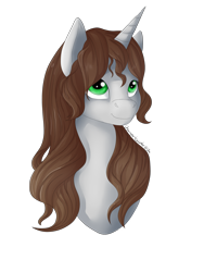 Size: 2121x2828 | Tagged: safe, artist:dreamyartcosplay, imported from derpibooru, oc, oc only, pony, unicorn, bust, female, horn, mare, signature, simple background, solo, transparent background, unicorn oc