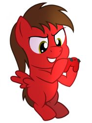 Size: 1200x1600 | Tagged: safe, artist:toyminator900, imported from derpibooru, oc, oc only, oc:chip, pegasus, pony, colt, controller, male, playstation 3, simple background, solo, transparent background, younger