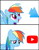 Size: 477x612 | Tagged: safe, imported from derpibooru, rainbow dash, pegasus, pony, coppa, happy, harsher in hindsight, reaction image, sad, vlare, youtube, youtube kids shit